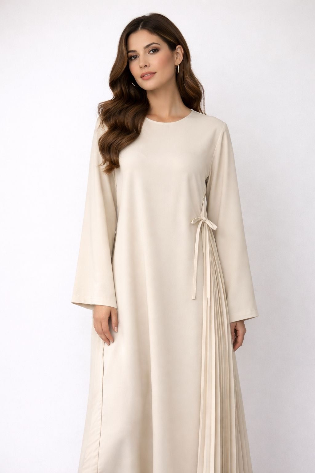 Abaya crème met strikken