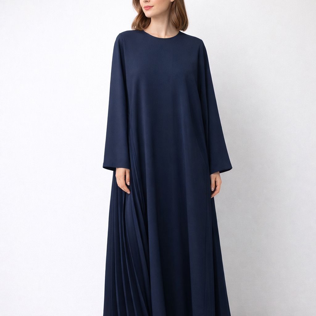 Abaya donkerblauw met strikken