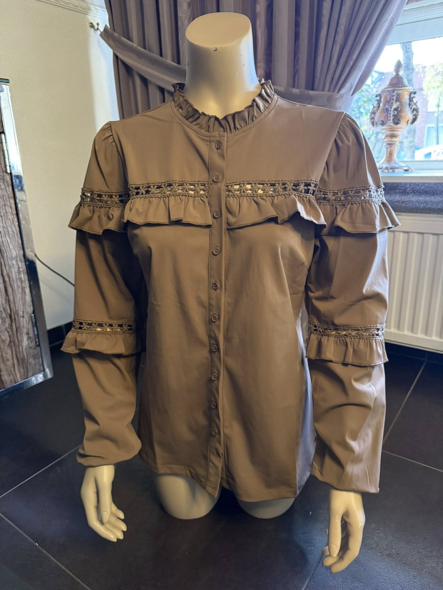 SALE!!!! Bruine bloem blouse